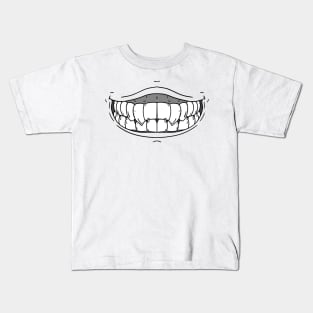 Smile More! (B&W teeth) Kids T-Shirt